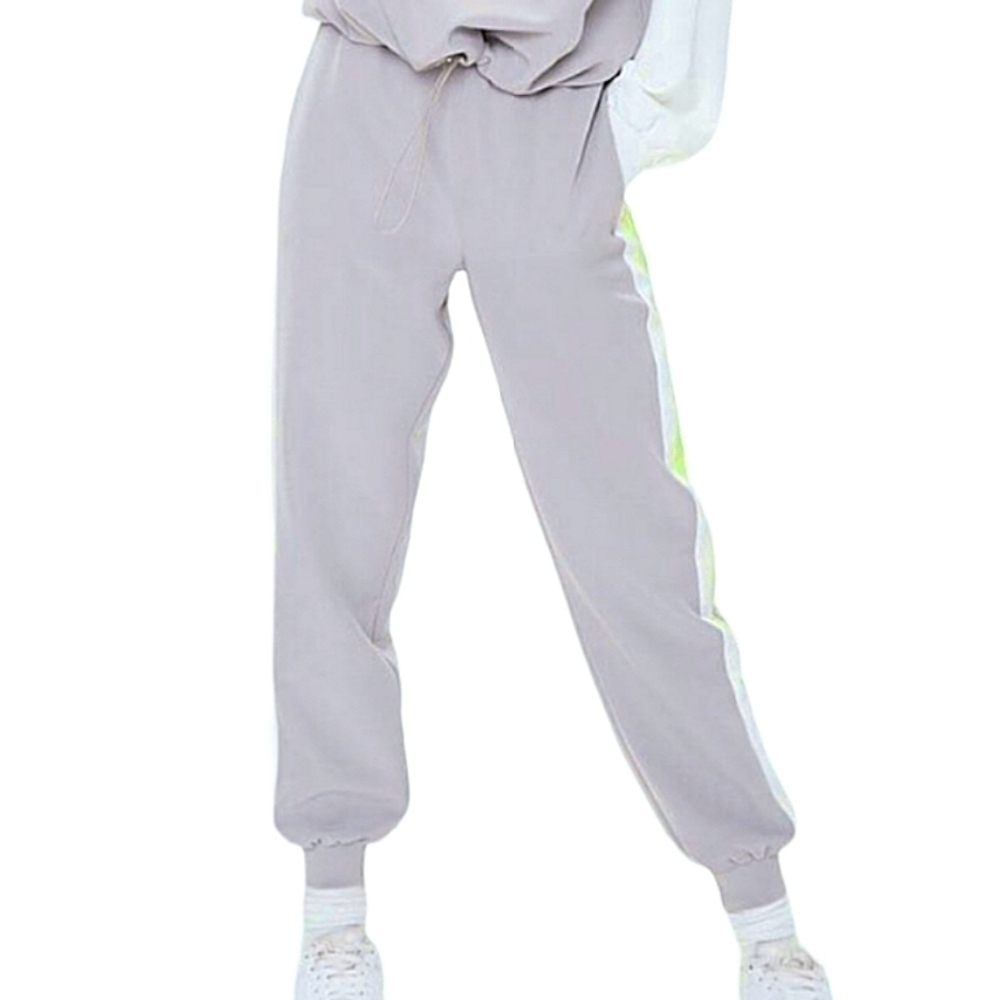 3/$15 🔴 NWT F21 Gray/Lime/White Side-Stripe Joggers - Picture 1 of 7